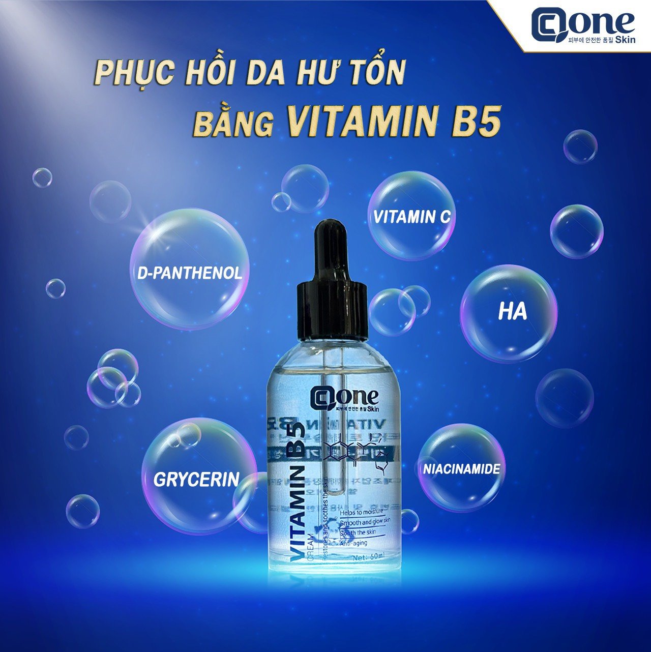 Phục hồi da hư tổn bằng vitamin B5 - QCone