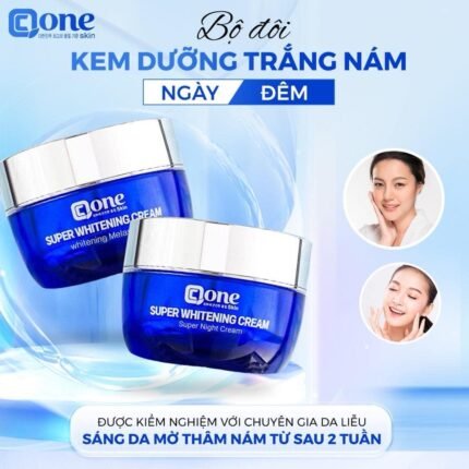 Bộ đôi kem dưỡng trắng nám ngày/đêm Qcone