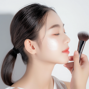 beikehanmu a chinese girl is applying face powder to her cheeks 1bd9b28b b7fe 4377 a89b aa46f766ab85