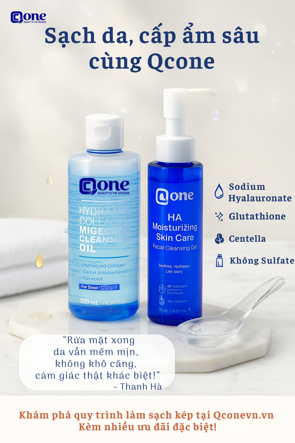 loi ich cua sodium hyaluronate trong quy trinh lam sach da voi qcone 2